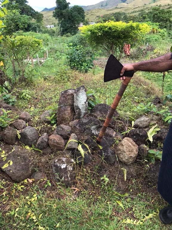 “The place where Rev. Baker was killed, and the axe which killed him” Source: Melinia Nawadra-Cinawilakeba 2018